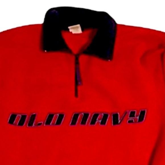 Old Navy Red & Black Men Warm Mock Turleneck Sweatshirt - Picture 3 of 3